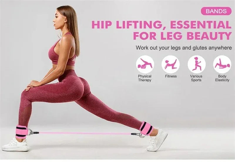 Ankle Straps Resistance Bands Set Fitness Workout Exercise Equipment Ankle Weight Yoga Elastic Fitness Band For Gym Man Woman