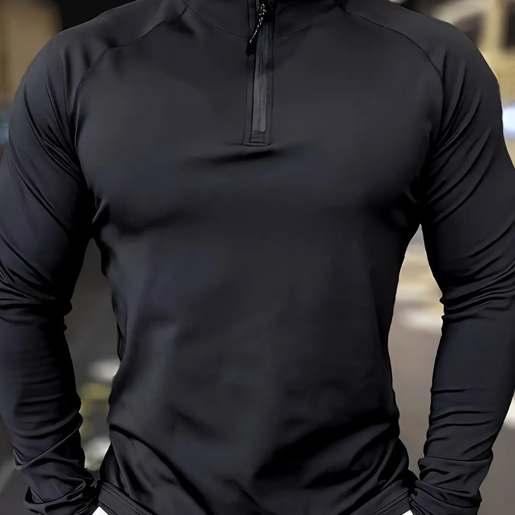 Men's sports semi-zipper jacket - Quick-drying, moisture-wicking, perfect for gyms, running and outdoor activities