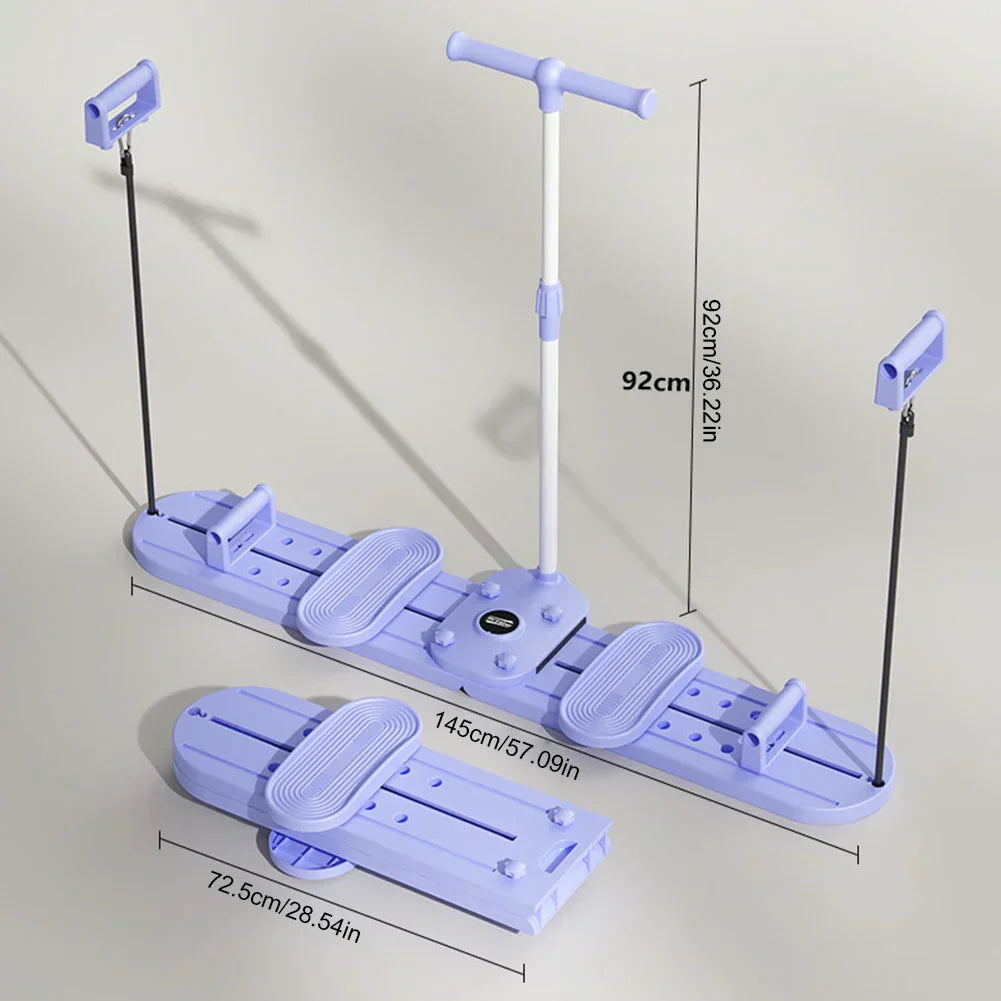 Fitness Ski Machine With Handle & Pull Rope Simulated Ski Trainer Foldable Ski Trainer Pelvic & Hip Strengthener for Home Gym ﻿