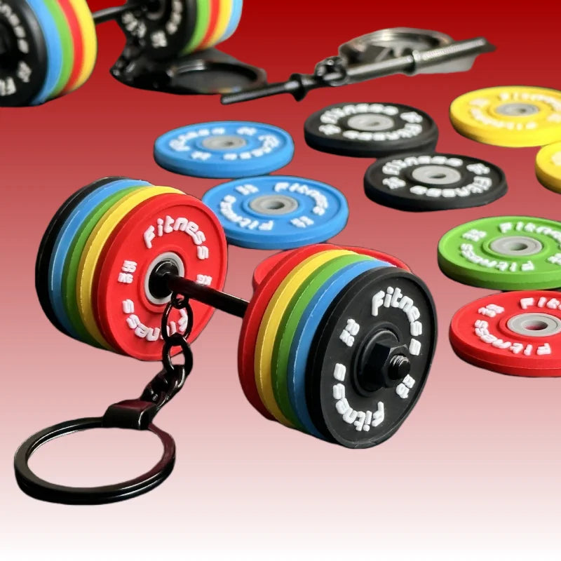 2025 New Barbell Keychain DlY Silicone Dumbbell Keychain Gym Gifts for Gym Lovers Fitness Trainer Gift Backpack Car Key Pendant