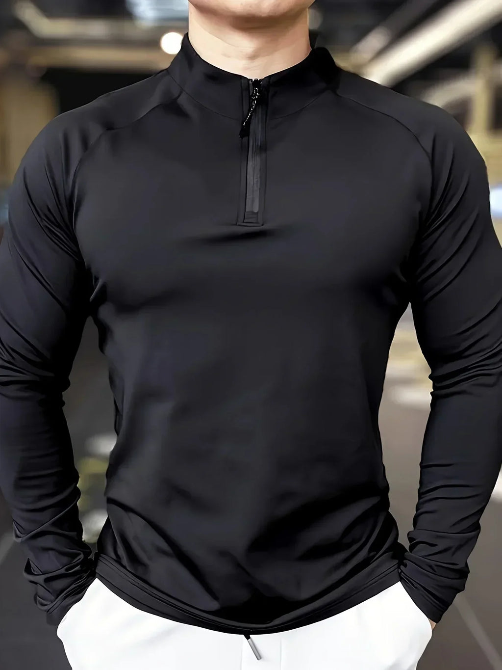 Men's sports semi-zipper jacket - Quick-drying, moisture-wicking, perfect for gyms, running and outdoor activities