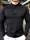 Men's sports semi-zipper jacket - Quick-drying, moisture-wicking, perfect for gyms, running and outdoor activities