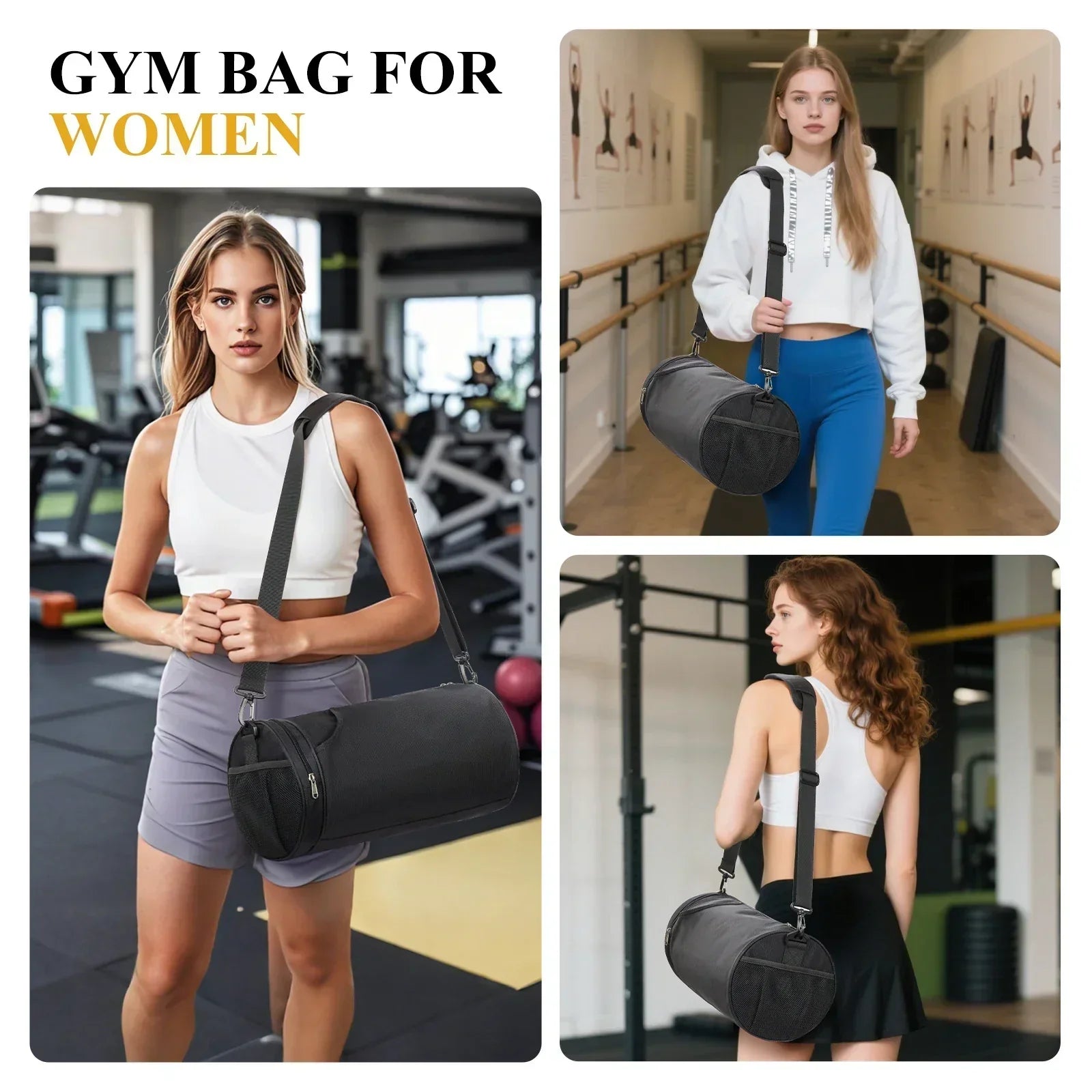 Sports Bag for Women and Men - Gym Bag for Travel, Training Fitness Bag Duffel Bag Tennis Luggage Weekender Bags