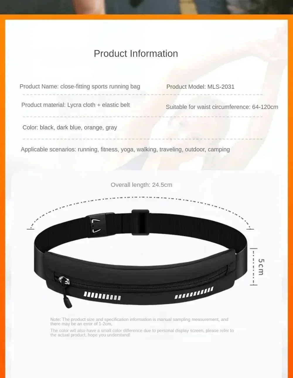Men Women Waistbag Marathon Running Outdoor Riding Fitness Waterproof Phone Sport Male Female Belt Waist Bags  Sport Accessories