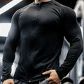 Men's Compression Jacket cardigan zipper Shirts Light Weight Slim Fit Long Sleeve Workout T-Shirts gym elasticity coat men tops