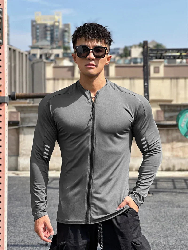 spring autumn Jacket Men Fitness Sportswear Gym Training long sleeve Sweatshirt Jogging Male coat Cardigan zipper running Jacket