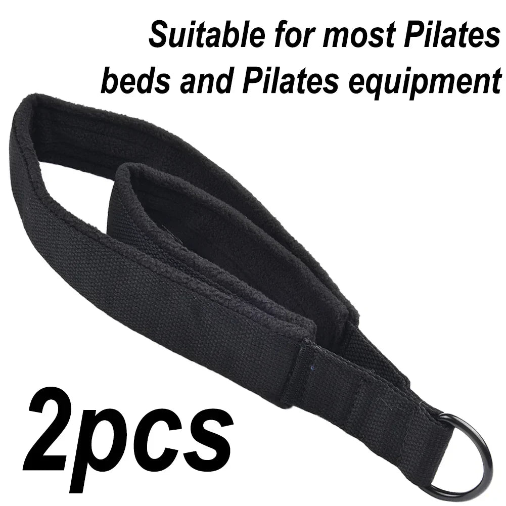2PCS Pilates Double Loop Straps For Reformer Feet Fitness D-Ring Straps Handle Yoga Exercise Accessories For Home Gym Workout