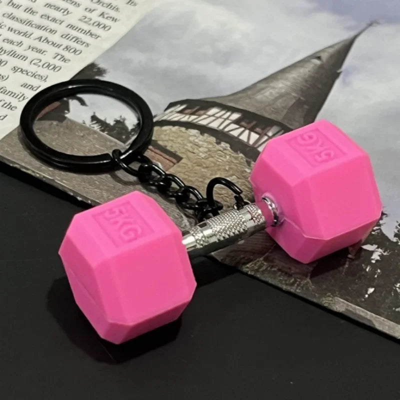 2025 New Barbell Keychain DlY Silicone Dumbbell Keychain Gym Gifts for Gym Lovers Fitness Trainer Gift Backpack Car Key Pendant